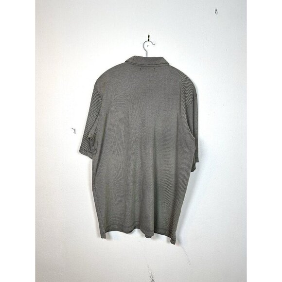 GEOFFREY BEENE Mens XL Double Cotton Print Button Down Shirt Gray Stripe Knit - Picture 5 of 10
